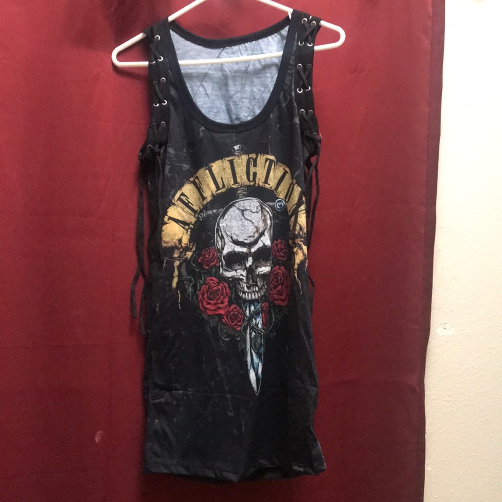 Long affliction tank top. NEVER WORN